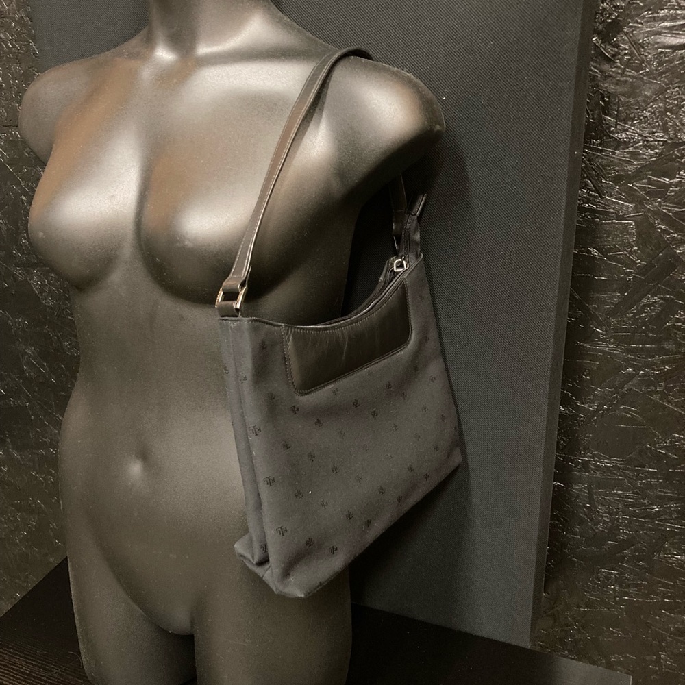Ralph Lauren black purse bag canvas leather